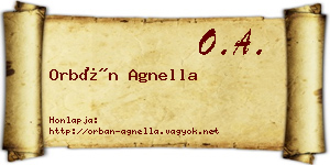 Orbán Agnella névjegykártya